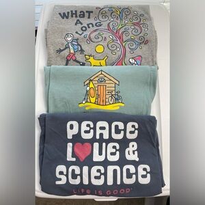 EUC Lot of 3 Life is Good T-shirts crusher Tee Graphic  XXXL 3XL Mens Unisex